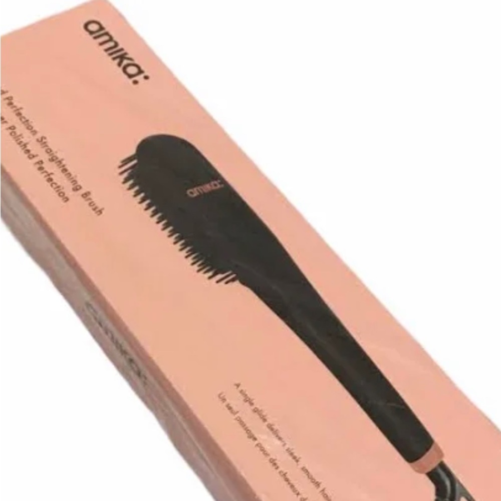 amika: Polished Perfection Straightening Brush 1.0, Black